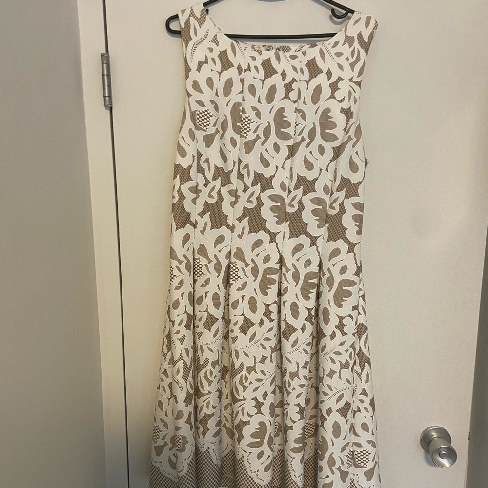 J. Howard - Size 14 White and Tan Dress